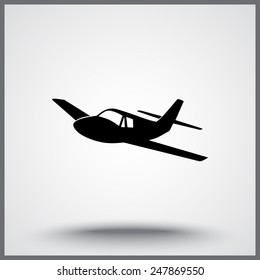 Airplane sign icon, vector illustration. Flat design style