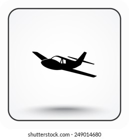Airplane sign icon, vector illustration. Flat design style