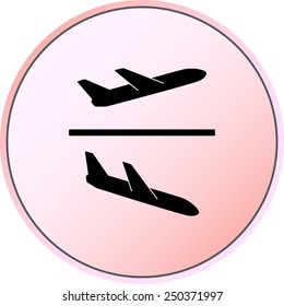 Airplane sign icon, vector illustration. Flat design style 