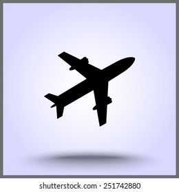 Airplane sign icon, vector illustration. Flat design style 