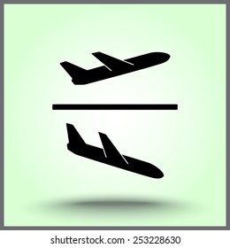 Airplane sign icon, vector illustration. Flat design style 