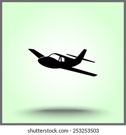 Airplane sign icon, vector illustration. Flat design style