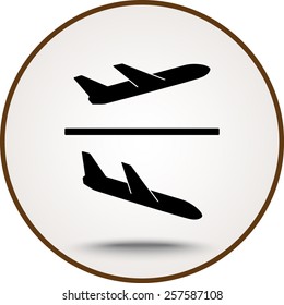 Airplane sign icon, vector illustration. Flat design style 