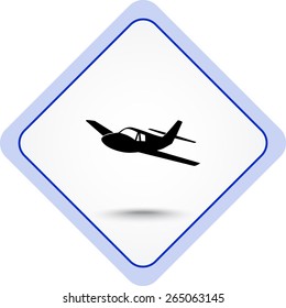 Airplane sign icon, vector illustration. Flat design style