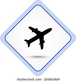 Airplane sign icon, vector illustration. Flat design style 