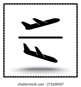 Airplane sign icon, vector illustration. Flat design style 
