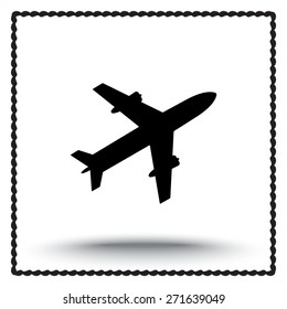 Airplane sign icon, vector illustration. Flat design style 