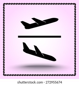 Airplane sign icon, vector illustration. Flat design style 