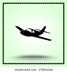 Airplane sign icon, vector illustration. Flat design style