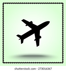 Airplane sign icon, vector illustration. Flat design style 