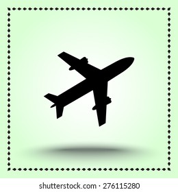 Airplane sign icon, vector illustration. Flat design style 