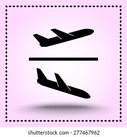 Airplane sign icon, vector illustration. Flat design style 