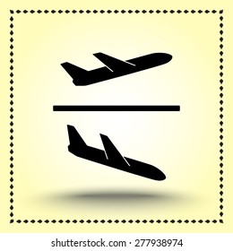 Airplane sign icon, vector illustration. Flat design style 