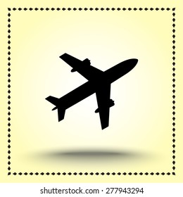 Airplane sign icon, vector illustration. Flat design style 