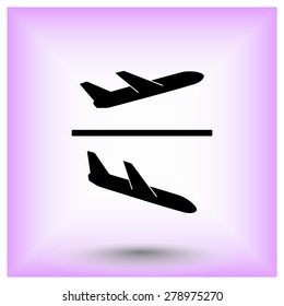 Airplane sign icon, vector illustration. Flat design style 