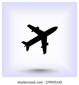 Airplane sign icon, vector illustration. Flat design style 