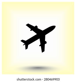 Airplane sign icon, vector illustration. Flat design style 