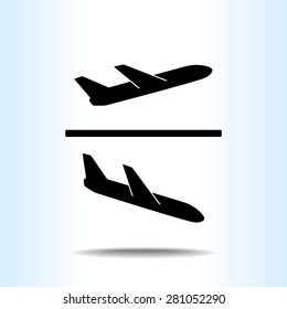 Airplane sign icon, vector illustration. Flat design style 