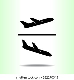Airplane sign icon, vector illustration. Flat design style 