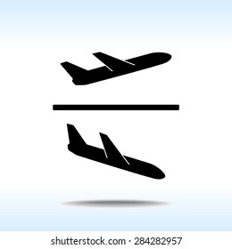 Airplane sign icon, vector illustration. Flat design style 