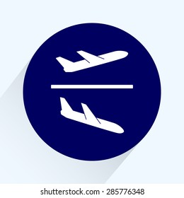 Airplane sign icon, vector illustration. Flat design style 