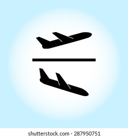 Airplane sign icon, vector illustration. Flat design style 