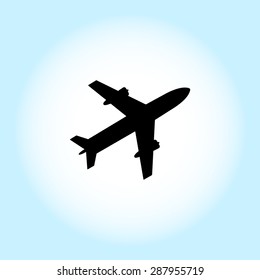 Airplane sign icon, vector illustration. Flat design style 