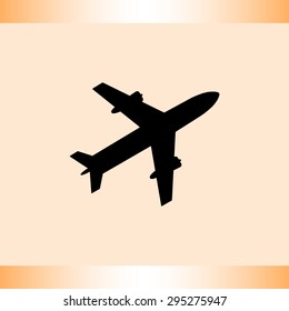 Airplane sign icon, vector illustration. Flat design style 