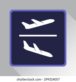 Airplane sign icon, vector illustration. Flat design style 