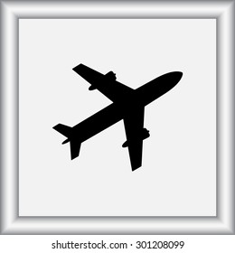 Airplane sign icon, vector illustration. Flat design style 