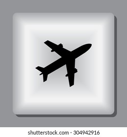 Airplane sign icon, vector illustration. Flat design style 