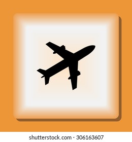 Airplane sign icon, vector illustration. Flat design style 
