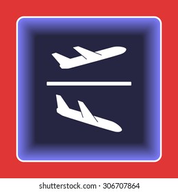Airplane sign icon, vector illustration. Flat design style 