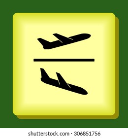 Airplane sign icon, vector illustration. Flat design style 