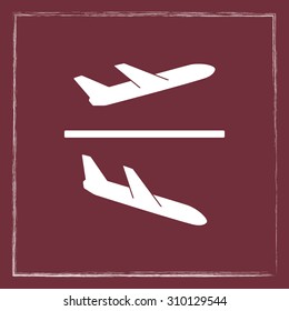 Airplane sign icon, vector illustration. Flat design style 