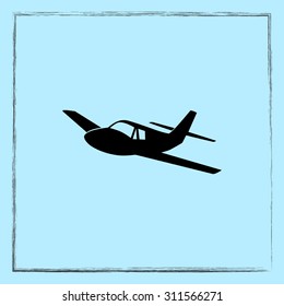 Airplane sign icon, vector illustration. Flat design style