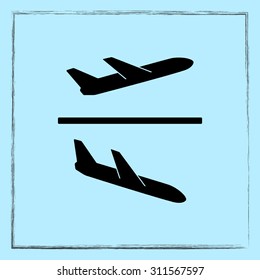 Airplane sign icon, vector illustration. Flat design style 