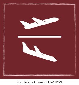 Airplane sign icon, vector illustration. Flat design style 