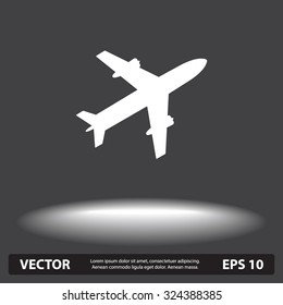 Airplane sign icon, vector illustration. Flat design style 