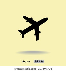 Airplane sign icon, vector illustration. Flat design style 