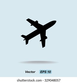 Airplane sign icon, vector illustration. Flat design style 