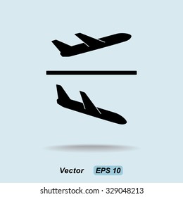 Airplane sign icon, vector illustration. Flat design style 