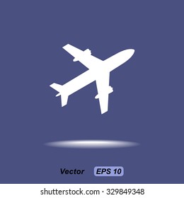 Airplane sign icon, vector illustration. Flat design style 