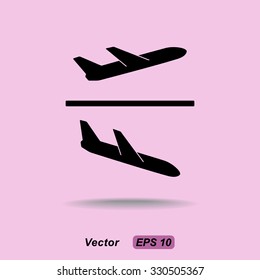 Airplane sign icon, vector illustration. Flat design style 