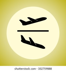 Airplane sign icon, vector illustration. Flat design style 