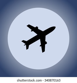 Airplane sign icon, vector illustration. Flat design style 