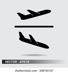 Airplane sign icon, vector illustration. Flat design style 