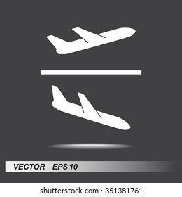 Airplane sign icon, vector illustration. Flat design style 