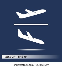 Airplane sign icon, vector illustration. Flat design style 