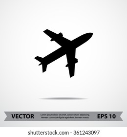 Airplane sign icon, vector illustration. Flat design style 